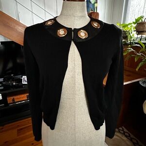 Moschino Black Cardigan with Gold Accents